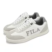 Fila 休閒鞋 Emblem 男鞋 白 灰 麂皮 低筒 復古 膠底 斐樂 1C942Y144