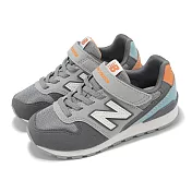 New Balance 休閒鞋 996 大童 中童鞋 寬楦 城堡灰 銅色 小朋友 魔鬼氈 拼接 NB YV996PB3-W