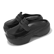 Crocs 雪屋閃耀樂福鞋 Stomp High Shine 男鞋 女鞋 黑 漆皮 厚底 休閒鞋 卡駱馳 210659001 23cm BLACK