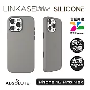 ABSOLUTE LINKASE iPhone 16 Pro Max 悠遊卡官方認證晶片 穿梭城市悠遊嗶嗶殼_Silicone矽膠款(多色可選) 陶土灰