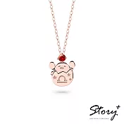 STORY 故事銀飾-Gudetama星座系列-蛋黃哥天秤座誕生石純銀項鍊【客製品】 玫瑰金