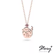 STORY 故事銀飾-Gudetama星座系列-蛋黃哥天蠍座誕生石純銀項鍊【客製品】 玫瑰金