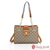 Roberto Mocali - 義大利諾貝兔經典方格系列手提單肩側背包 卡其