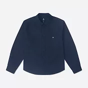 CONVERSE WOVEN BUTTON DOWN WASHED OBSIDIAN 男長袖襯衫-10026973-A01 L 藍色