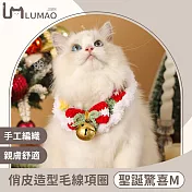 LUMAO 聖誕萌寵 手工編織俏皮造型寵物圍脖/毛線項圈 聖誕驚喜M