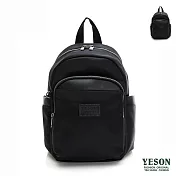 YESON - 臺灣精品多隔層可插拉桿雙肩舒適後揹包 黑色