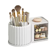 【iSFun】輕奢梳妝 旋轉筆筒化妝品收納盒/ 白色