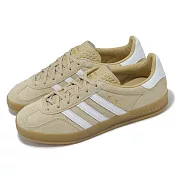 adidas 休閒鞋 Gazelle Indoor W 女鞋 米白 奶茶 皮革 低筒 德訓鞋 愛迪達 IH5482