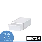 【LIKE-IT】可堆疊抽屜式收納箱 S 共2色 - 透明白 | 鈴木太太公司貨