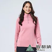 【ATUNAS 歐都納】女款POLARTEC POWER STRETCH長袖保暖立領衫/拉鍊刷毛衫/彈性刷毛衣A1PS2319W- XL 魔曼粉