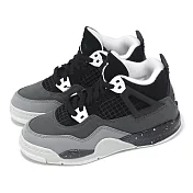 Nike 休閒鞋 Jordan 4 Retro PS 中童 黑白 Fear 恐懼 小朋友 AJ4 4代 復刻 FV4537-002