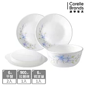 【美國康寧 CORELLE】 春晨藍花4件式碗盤組-D02