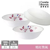 【美國康寧 CORELLE】嫣紅微風2件式1000ml湯碗組-BA