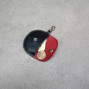 Be Two 手工皮件 ∣ 彎月錢包 紅色搭黑色牛皮彎月錢包＋鹿頭