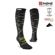 injinji SNOW THERMOLITE保暖五趾高筒襪 L 影黑