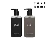 【toki sumi】純淨沐浴禮盒 黑皂液 天然液態皂+死海淨髮泥 洗髮精 420ml(敏感肌適用)