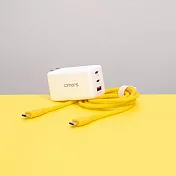 【omars】炫彩快充組合｜GaN 67W快速充電器+USB-C炫彩快速傳輸充電線(PD60w)  豔陽黃