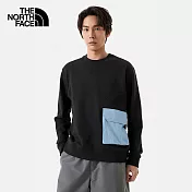 The North Face M HYBRID POCKET CREW - AP 男保暖 休閒長袖大學T-NF0A87UTJK3 XL 黑色
