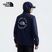 The North Face M ELBIO UPF WIND JACKET - AP 男防風防曬 連帽外套-NF0A87V68K2 3XL 藍色