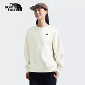 The North Face W TNF FLOWER OVS CREW - AP 女長袖大學T-NF0A8ASYQLI L 白色