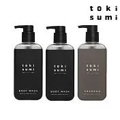 【toki sumi】超值洗髮沐浴組420mlx3入組(黑皂液/液態皂/沐浴420mlx2入+死海淨髮泥/洗髮精420ml)