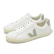 Veja 休閒鞋 Esplar Logo Leather 女鞋 白 綠 皮革 經典 小白鞋 EO0203710A