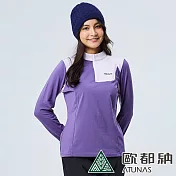 【ATUNAS 歐都納】女款SOLAR-FLEECE吸濕排汗薄立領衫A1PS2220W- L 葡萄紫