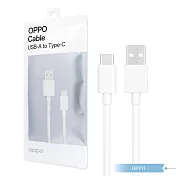 OPPO 原廠環保封裝 新款VOOC USB-A to Type-C 閃充充電線 80cm - 3A (DL143) 白色