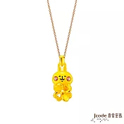 J’code真愛密碼金飾 卡娜赫拉的小動物-抱來好運粉紅兔兔硬金墜子 送玫瑰鋼項鍊