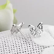 GIUMKA.純銀耳環.開運禮物.蝶戀.純銀.耳針式.低敏 銀色