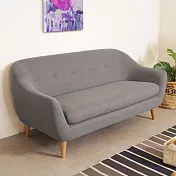 Homelike 喜家居三人座亞麻布沙發(淺灰色)(2425)