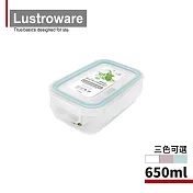 【Lustroware】日本巖崎日本製可套疊防漏微波保鮮盒-650ml(原廠總代理) 藍色