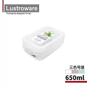 【Lustroware】日本巖崎日本製可套疊防漏微波保鮮盒-650ml(原廠總代理) 白色