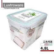 【Lustroware】日本岩崎日本製可套疊防漏微波保鮮盒 麵包吐司專用-4.8L(原廠總代理)  藍色