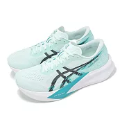 Asics 競速跑鞋 Magic Speed 4 2E 男鞋 寬楦 白 藍綠 碳板 厚底 回彈 運動鞋 亞瑟士 1011B873401 29cm SOOTHING SEA/BLACK