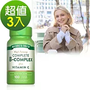 綠萃淨 綜合B群+C plus 鈣活力錠(100錠x3瓶)組