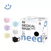 台灣康匠 友你3D彈力立體醫用口罩-成人★2盒組販售 黑色