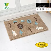 【日本OKA】日製乾度良好銀離子抗菌防臭威爾頓編織浴室地墊-45x60cm- 北歐森林