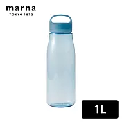 【日本Marna】Cocuri系列 日本製Tritan材質大容量環保粉彩冷水瓶-1L(原廠總代理)  春藍色