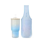 【Hiromimi】全新升級不鏽鋼冰壩杯袋組900ml(雙飲法暢飲不受限)  晴空藍