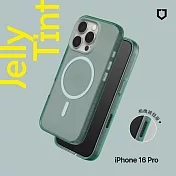 犀牛盾 iPhone 16 Pro(6.3吋) JellyTint(MagSafe兼容)磁吸透明防摔手機殼-相機鍵按鈕版(終身黃化保固) - 憂墨綠