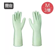 【日本霜山】家用多用途防水乳膠手套-3入- M 綠