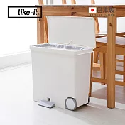 【日本like-it】日製橫向踩踏式分類垃圾桶(附輪)-25L