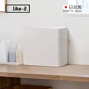 【日本like-it】日製窄型開放式桌上垃圾桶-9.5L- 白