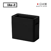 【日本like-it】日製窄型開放式桌上垃圾桶-9.5L- 黑