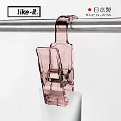 【日本like-it】日製透明系掛勾夾-6入組- 丁香紫