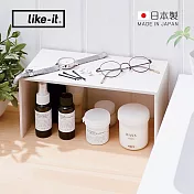 【日本like-it】日製橫向桌上型木質收納架(窄型)- 白