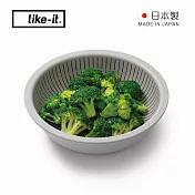 【日本like-it】日製淺型洗米瀝水盆2件組- 灰