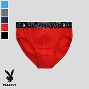 【PLAYBOY】親膚兔頭棉感彈力三角褲 M 紅色