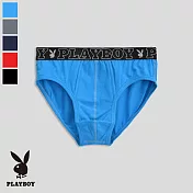 【PLAYBOY】親膚兔頭棉感彈力三角褲 M 藍色